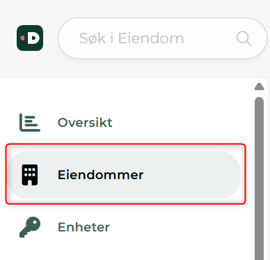 Eiendommer i venstremenyen