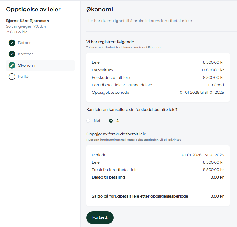Steg 3 - økonomi i oppsigelses dialogen