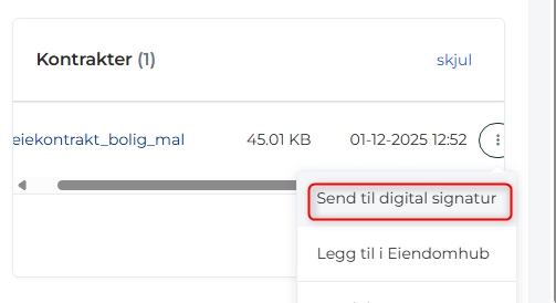 Send dokument til digital signatur