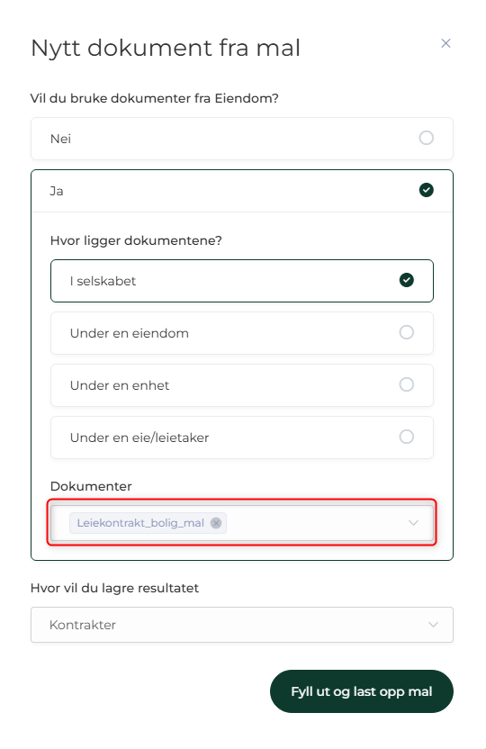 Hvordan lage dokument fra mal